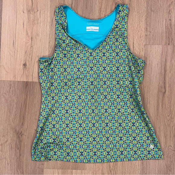 SALE Columbia Geometric Tank Top in Green and Blue - Picture 2 of 5